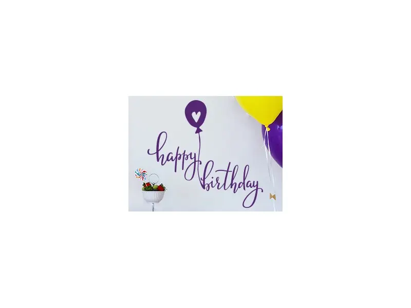 Autocolante de parede Happy Birthday Balão