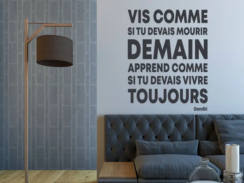 Sticker mural Citações de Autor Citation Vis de Gandhi résultat en situation Sticker Citation Vis de Gandhi