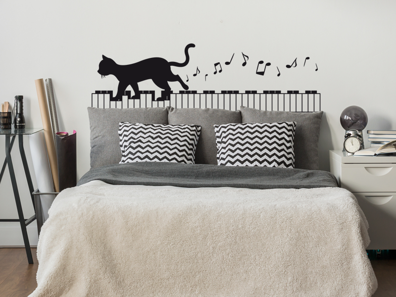 Sticker mural Chat Piano résultat en situation