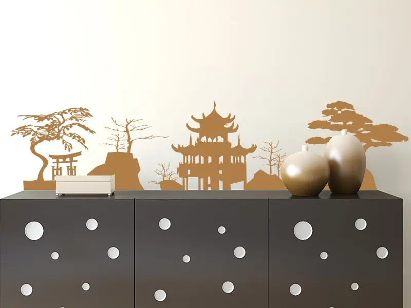 Sticker mural Paysages & Skylines Paysage Japonais résultat en situation gros plan Sticker Paysage Japonais