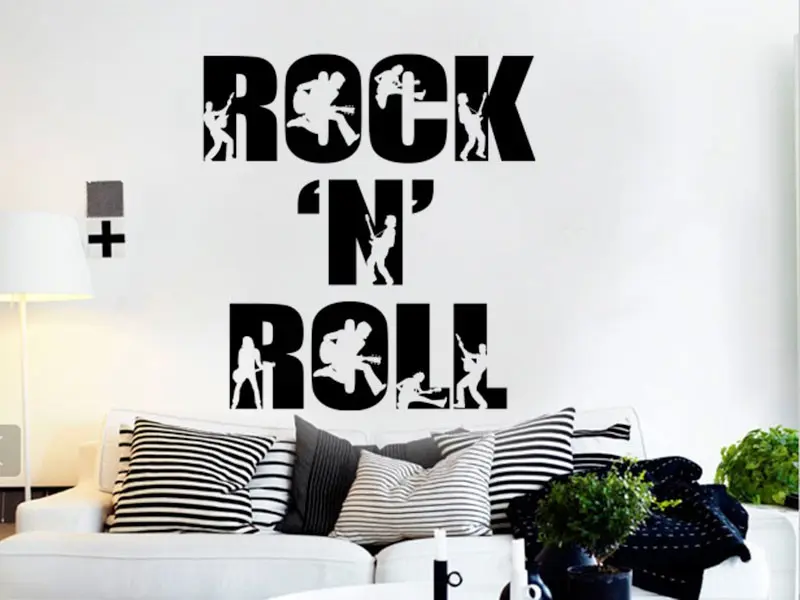 Sticker mural Rock & Jazz Rock and Roll résultat en situation Sticker Rock and Roll