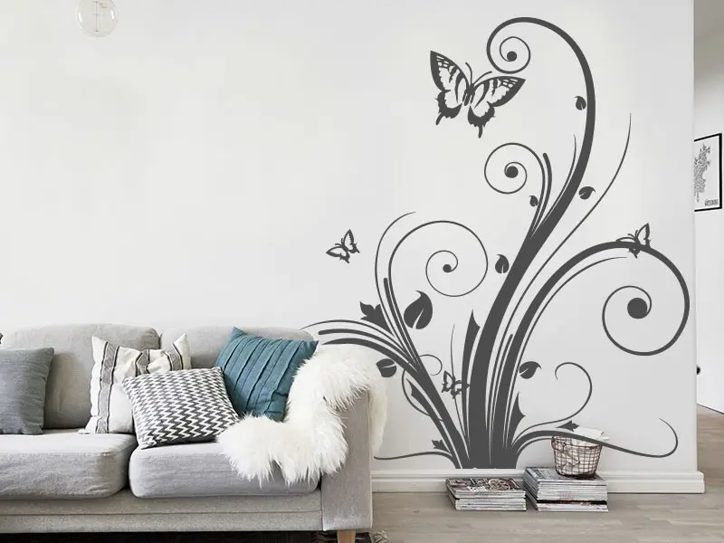 Sticker Floral Papillon 2