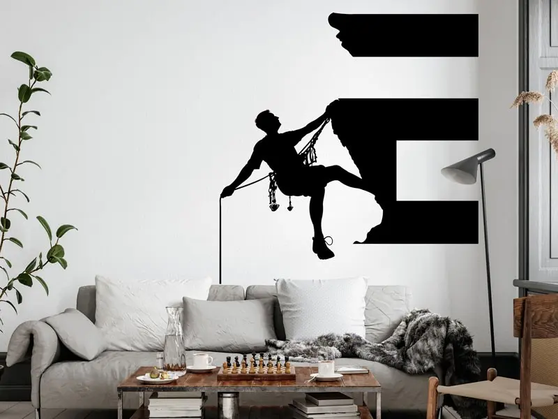 Sticker mural Autres Sports Alpiniste 3 résultat en situation Sticker Alpiniste 3