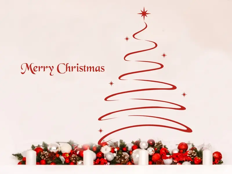Sticker mural Sapin de Noël Design résultat en situation Sticker mural Sapin de Noël Design résultat en situation