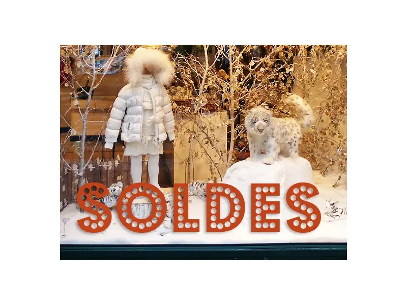 Sticker vitrine Soldes Petits ronds