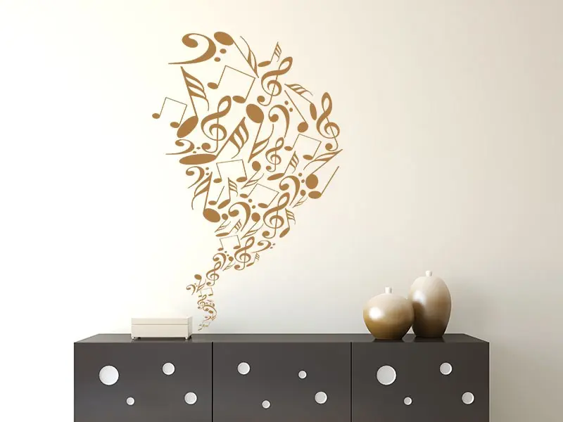Sticker mural Spirale Notes de Musique résultat en situation