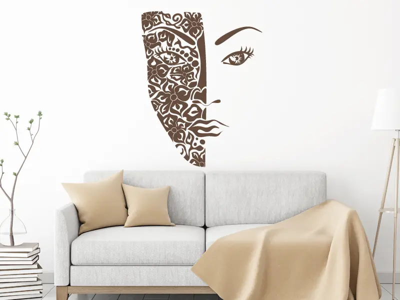 Sticker mural Afrique Masque Africain résultat en situation Sticker Masque Africain