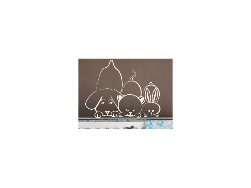 Sticker mural Animaux Petits animaux coquins résultat en situation gros plan Sticker Petits animaux coquins