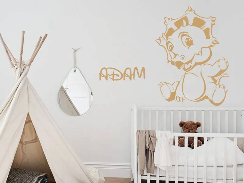 Sticker mural Dinosaures Dinosaure Bébé 3 résultat en situation Sticker Dinosaure Bébé 3