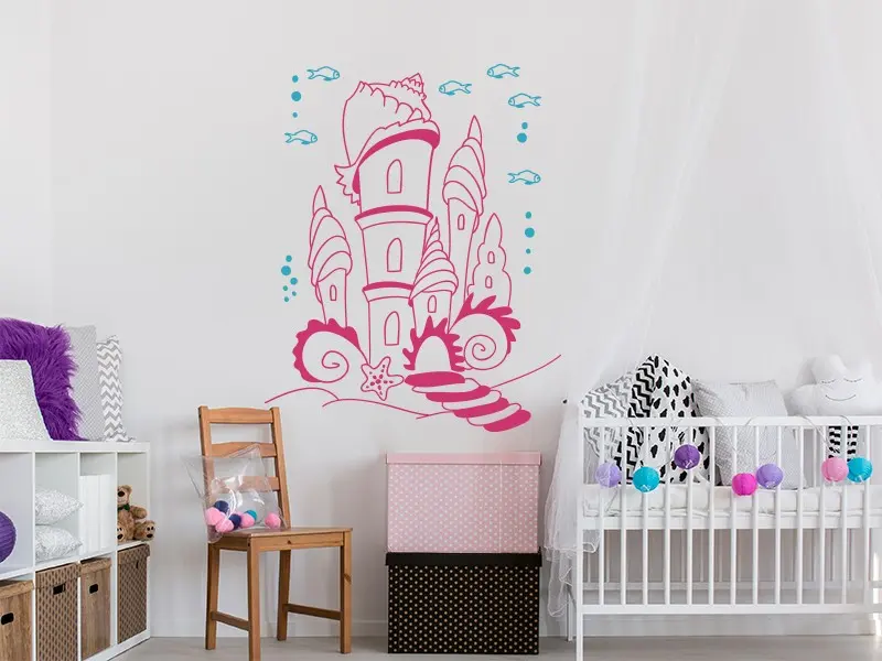 Sticker mural Nature Château Sirène résultat en situation Sticker Château Sirène