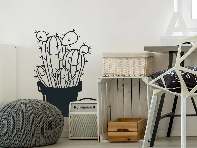 Sticker mural Cactus Cactus Family résultat en situation Sticker Cactus Family