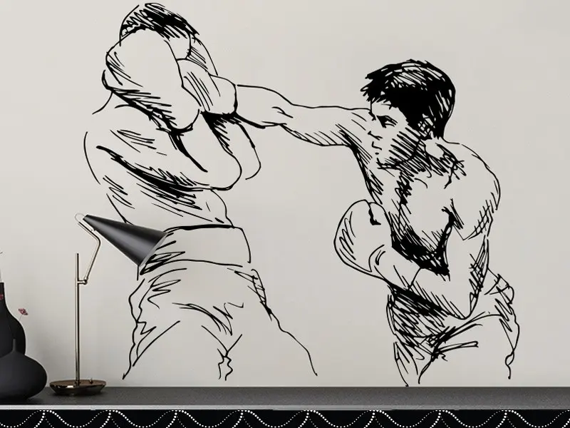 Autocolante Combate de boxe résultat en situation gros plan Autocolante Combate de boxe
