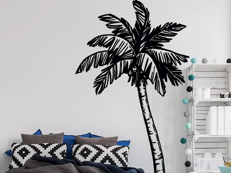 Sticker mural Stickers Arbres Arbre Palmier 2 résultat en situation gros plan Sticker Arbre Palmier 2