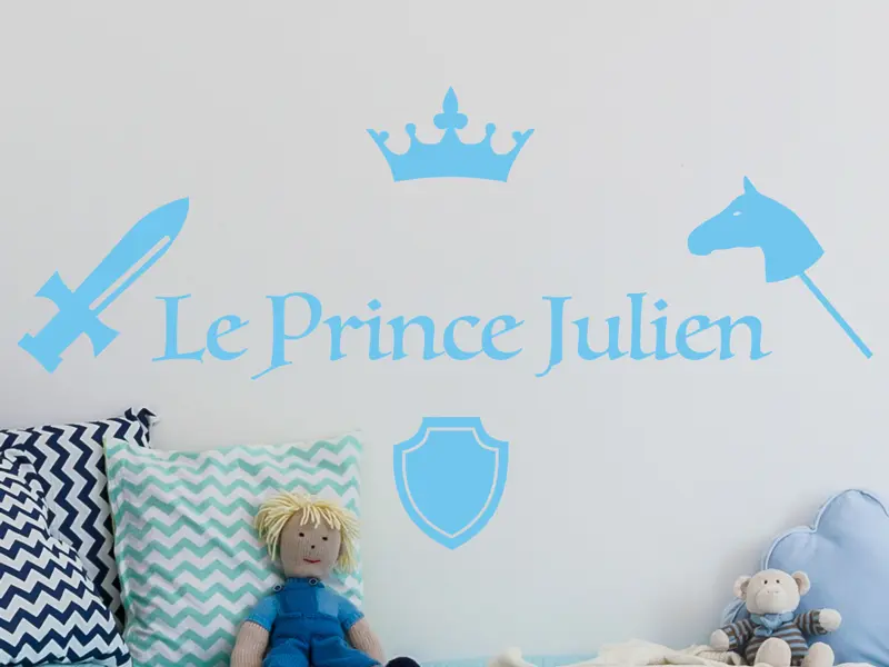 Sticker mural Chevaliers / Cowboys / Héros Pack Chevalier Personnalisé résultat en situation gros plan Sticker Pack Chevalier Personnalisé