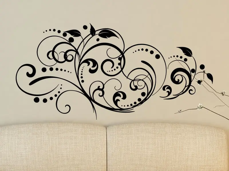 Sticker mural Stickers muraux fleurs Ornement Floral 3 résultat en situation gros plan Sticker Ornement Floral 3