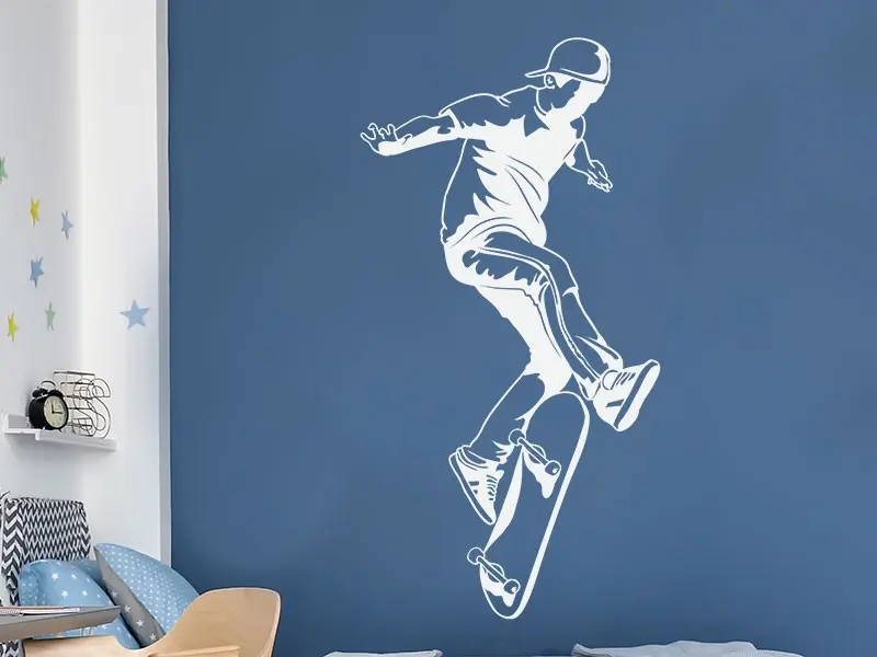 Sticker mural Skate & Ride Skateur 3 résultat en situation gros plan Sticker Skateur 3