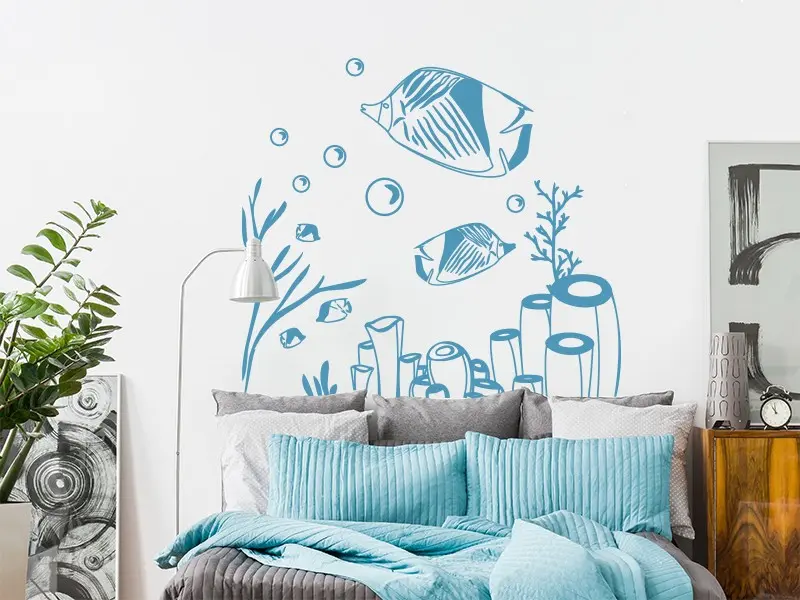 Sticker mural Mers et Océans Fonds Marin résultat en situation Sticker Fonds Marin