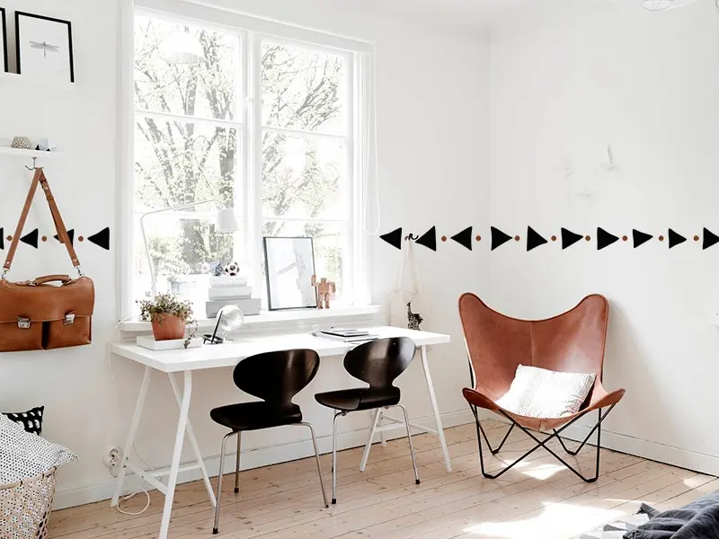 Sticker mural Déco Frise Triangles masque aperçu du rendu final Sticker Frise Triangles