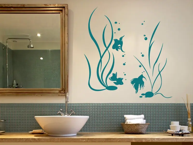 Sticker mural Sous la Mer Poissons résultat en situation Sticker Poissons