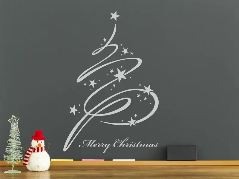 Sticker mural Noël Sapin de Noël Magique résultat en situation Sticker Sapin de Noël Magique