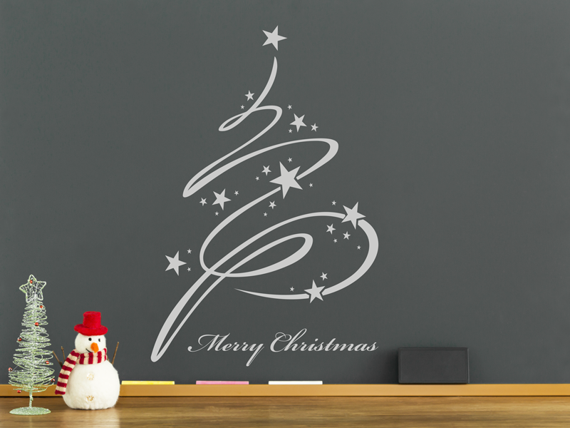 Sticker mural Sapin de Noël Magique résultat en situation