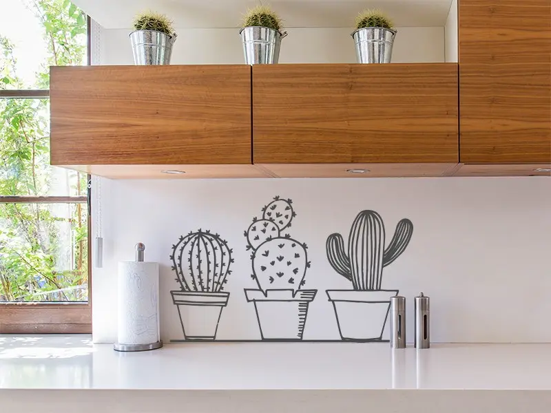 Sticker mural Cactus Pack Cactus résultat en situation Sticker Pack Cactus