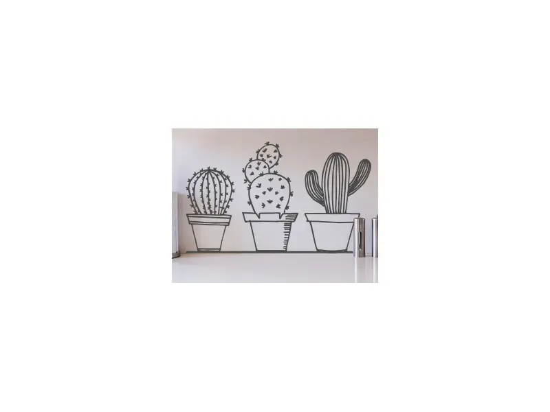Sticker mural Cactus Pack Cactus résultat en situation gros plan Sticker Pack Cactus
