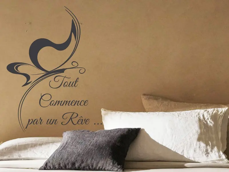 Sticker mural Stickers Textes & Citations Tout commence par un Rêve résultat en situation Sticker Tout commence par un Rêve