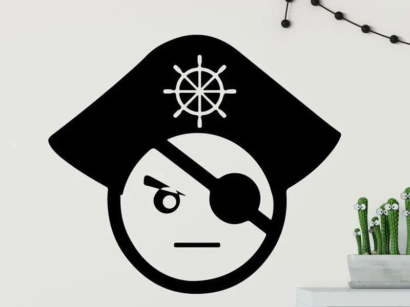 Autocolante Pirata résultat en situation gros plan Autocolante Pirata