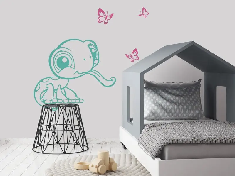 Autocolante Lagarto e Borboletas résultat en situation Autocolante Lagarto e Borboletas résultat en situation