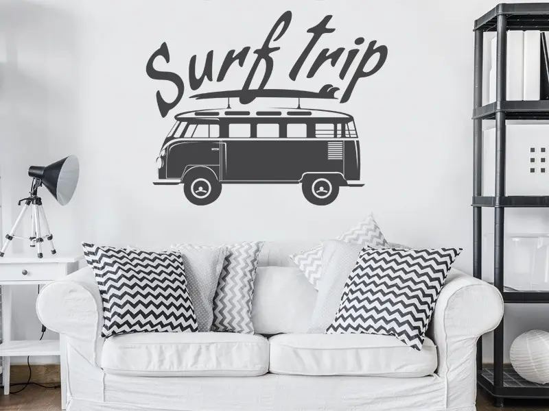 Sticker mural Surf Trip résultat en situation