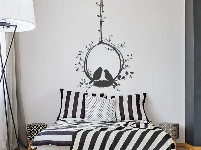 Sticker mural Stickers Oiseaux Oiseaux dans Le Nid résultat en situation Sticker Oiseaux dans Le Nid