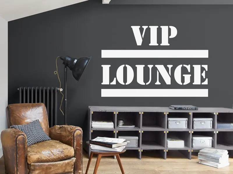 Sticker mural Autres Textes VIP Lounge résultat en situation Sticker VIP Lounge