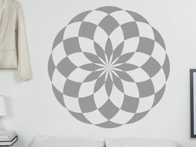 Sticker mural Illusion & Abstrait Rosace Illusion 2 résultat en situation gros plan Sticker Rosace Illusion 2