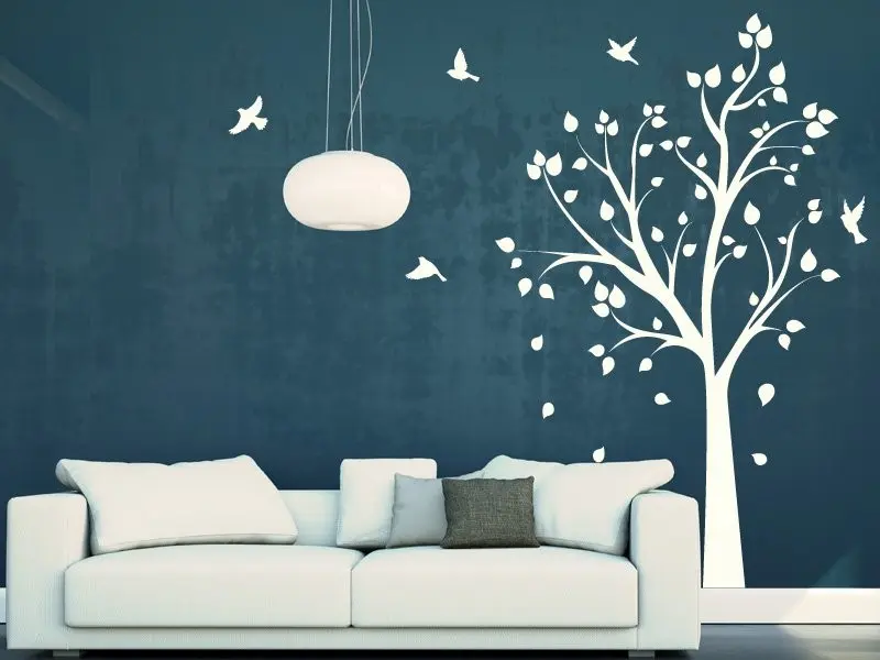 Sticker mural Arbre Oiseaux 3 résultat en situation Sticker mural Arbre Oiseaux 3 résultat en situation