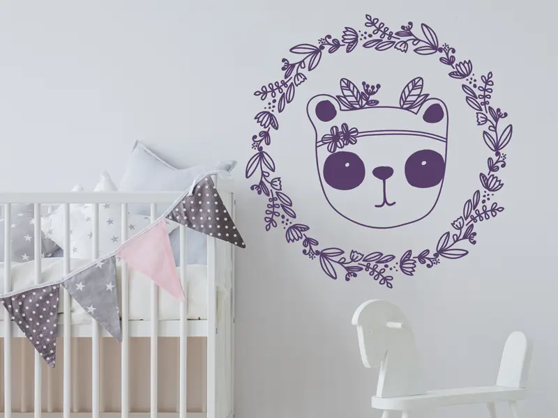 Sticker mural Panda Boho résultat en situation
