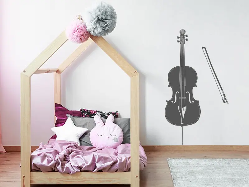 Sticker mural Instrument Violoncelle résultat en situation