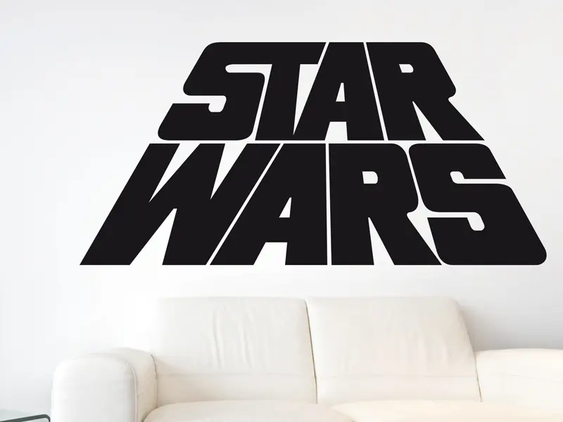 Sticker mural Autres Textes Star Wars Text résultat en situation gros plan Sticker Star Wars Text