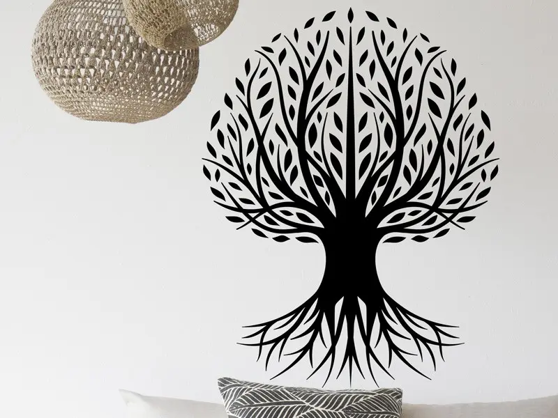 Sticker mural Stickers Arbre de vie Arbre de vie Force résultat en situation gros plan Sticker Arbre de vie Force