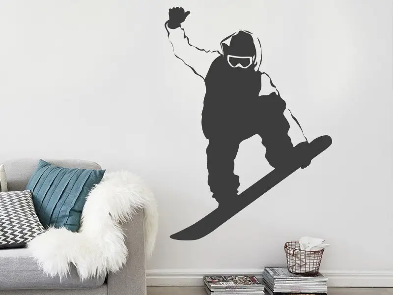 Sticker mural Skate & Ride Snowboard résultat en situation Sticker Snowboard