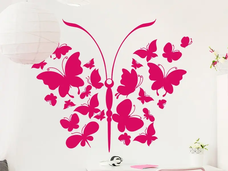 Sticker mural Stickers Papillons Papillon Design résultat en situation gros plan Sticker Papillon Design