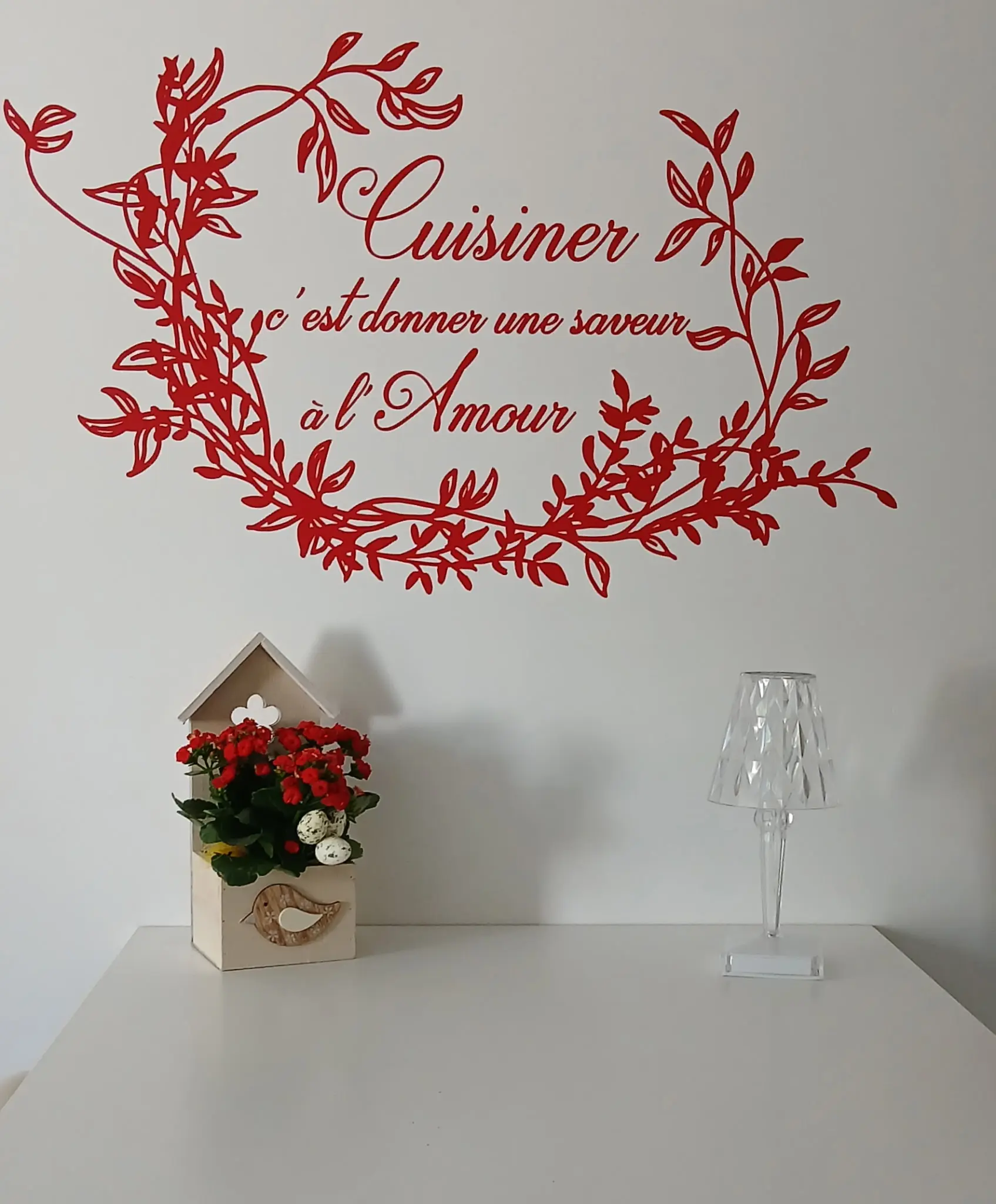 Sticker Citation Cuisiner avec Amour