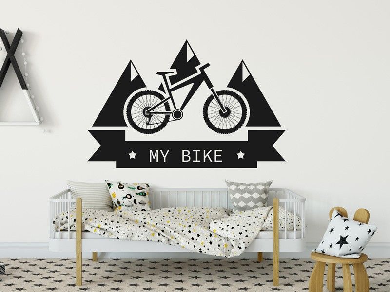 Autocolante de parede Montanhas Bike Personalizável