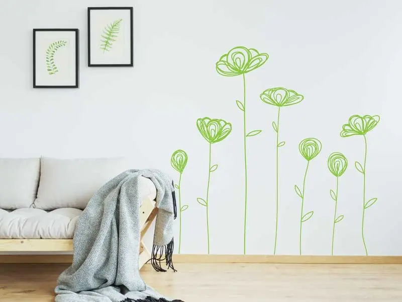 Sticker mural Stickers muraux fleurss Fleurs des Champs 2 résultat en situation Stickers Fleurs des Champs 2