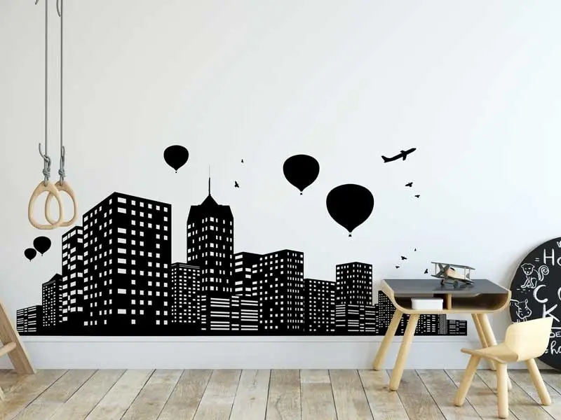 Sticker mural Skyline résultat en situation