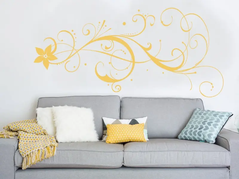 Sticker mural Stickers muraux fleurs Floral 2 résultat en situation Sticker Floral 2