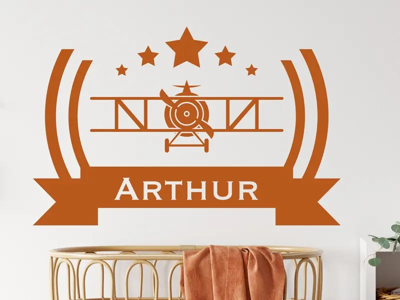 Sticker mural Avions & Bateaux Avion à moteur personnalisable résultat en situation gros plan Sticker Avion à moteur personnalisable