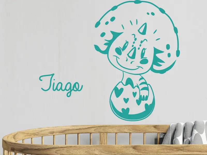 Sticker mural Dinosaures Dinosaure Bébé 2 résultat en situation gros plan Sticker Dinosaure Bébé 2