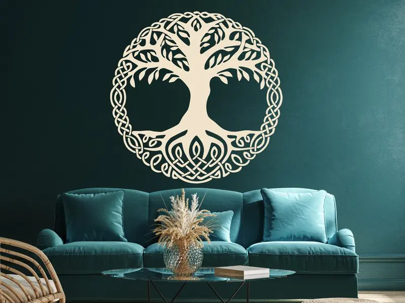 Sticker mural Stickers Arbre de vie Arbre de vie Celtique 2 résultat en situation Sticker Arbre de vie Celtique 2