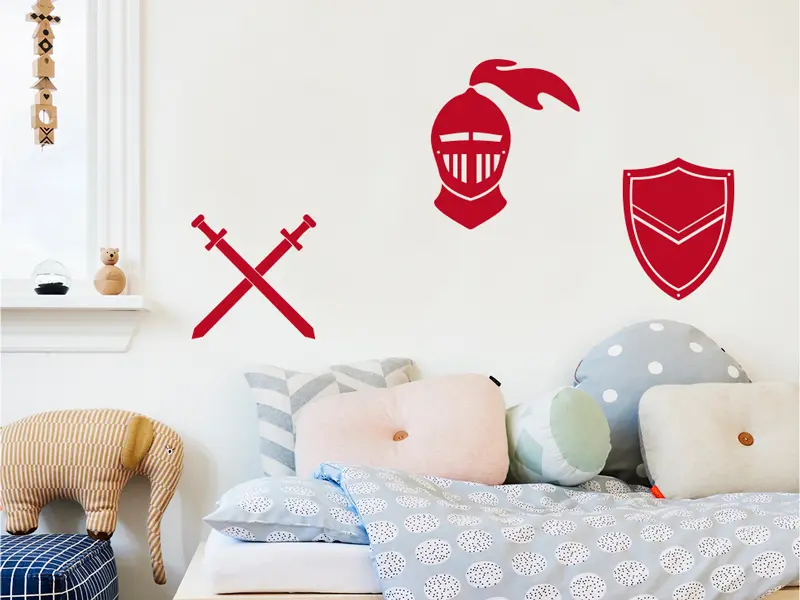 Sticker mural Chevaliers / Cowboys / Héros Pack Chevalier résultat en situation Sticker Pack Chevalier